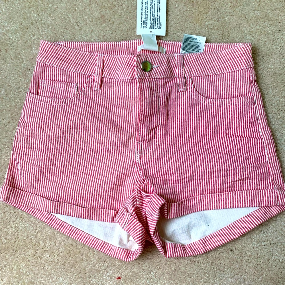 H&M Striped Pink Shorts